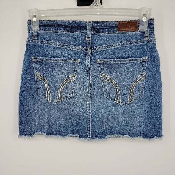 Hollister high rise distressed mini  skirt size 5 waist 27. ^ - Picture 7 of 9